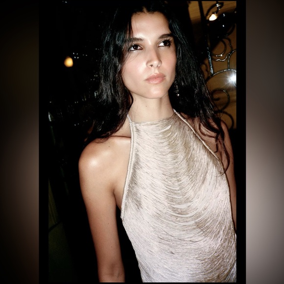 Zara Tops - Zara Fringed Halter Top